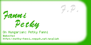 fanni petky business card